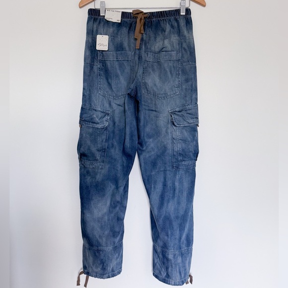 NWT Free People We The Free Wallflower Pull-On Jeans Size XS in Summer Nights - Picture 3 of 9